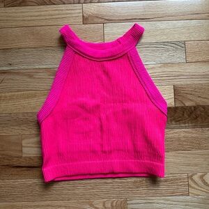 Aerie Hot Pink Workout Crop Top